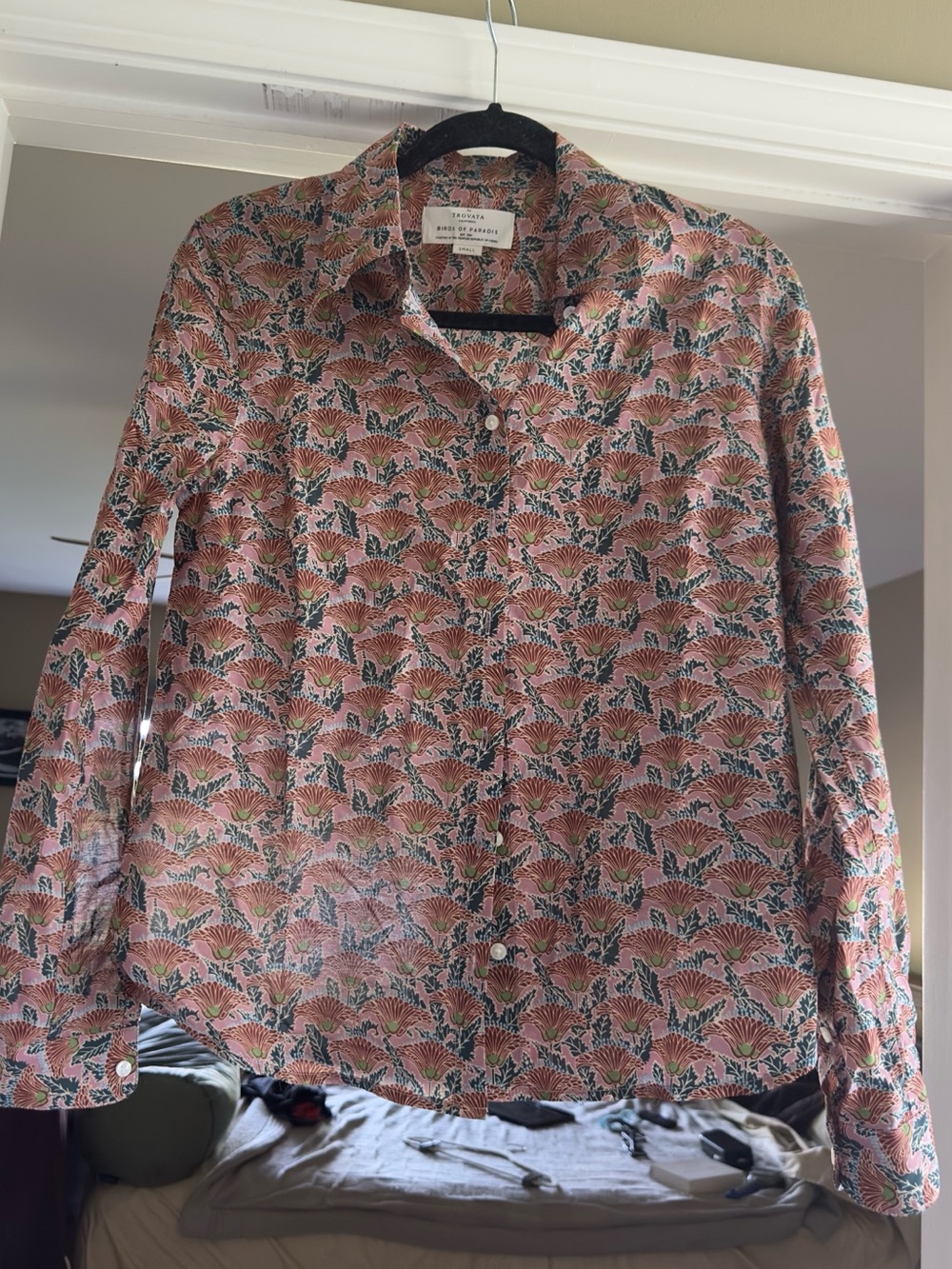 Trovata Pink Floral-Print Button-Down Shirt